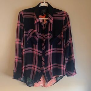 Guess Plaid/Floral Button-up Shirt
